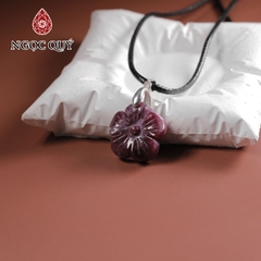 Mặt dây chuyền hoa 5 cánh đá ruby Nam Phi