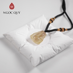 Mặt dây chuyền phật di lặc đá thạch anh tóc vàng 30x25mm