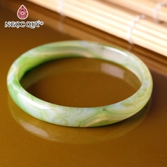 Vòng tay nguyên khối đá mã não Ni56 Bản 10mm