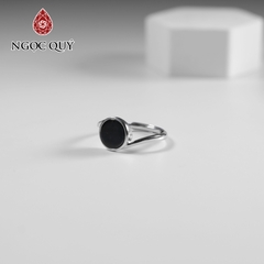 Nhẫn bạc phỉ thúy mực dục type A