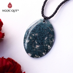 Mặt dây chuyền oval đá băng ngọc thủy tảo