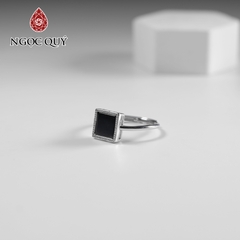 Nhẫn bạc phỉ thúy mực dục type A