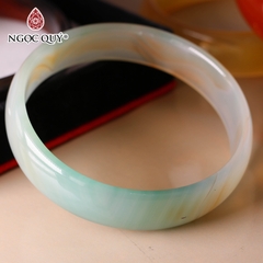 Vòng tay nguyên khối đá mã não Ni60 Bản 8mm