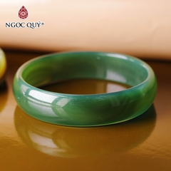 Vòng tay nguyên khối đá mã não Ni54 Bản 14mm