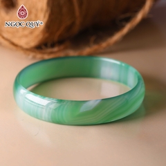 Vòng tay nguyên khối đá mã não Ni52 Bản 10mm