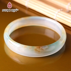 Vòng tay nguyên khối đá mã não Ni56 Bản 10mm