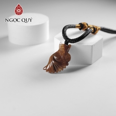 Mặt dây chuyền hồ ly đá thạch anh tóc vàng