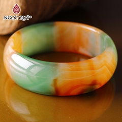 Vòng tay nguyên khối bản lớn đá mã não ( Vòng đại gia) bản 21mm