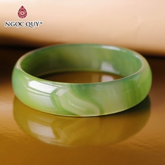 Vòng tay nguyên khối đá mã não Ni54 Bản 14mm