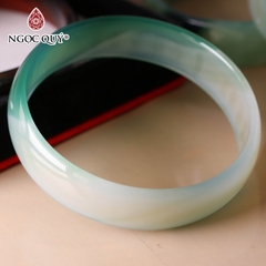 Vòng tay nguyên khối đá mã não Ni60 Bản 8mm