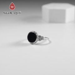 Nhẫn bạc phỉ thúy mực dục type A