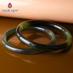 Vòng tay nguyên khối cọng tròn nhỏ đá mã não Ni53 - Ni55 bản 6mm