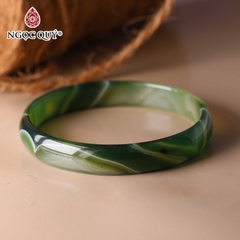 Vòng tay nguyên khối đá mã não Ni52 Bản 10mm
