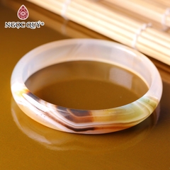 Vòng tay nguyên khối đá mã não Ni56 Bản 10mm