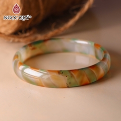 Vòng tay nguyên khối đá mã não Ni52 Bản 10mm