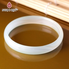 Vòng tay nguyên khối đá mã não Ni56 Bản 10mm