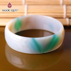 Vòng tay nguyên khối đá mã não Ni54 Bản 14mm