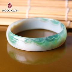 Vòng tay nguyên khối đá mã não Ni54 Bản 14mm