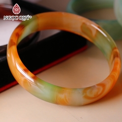 Vòng tay nguyên khối đá mã não Ni60 Bản 8mm