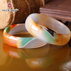Vòng tay nguyên khối đá mã não Ni54 Bản 14mm