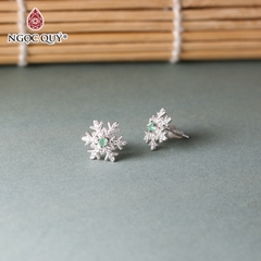 Bông tai bạc đính đá ngọc lục bảo emerald