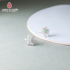 Bông tai bạc đính đá ngọc lục bảo emerald