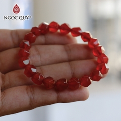 Hạt lẻ đá facet mã não đỏ