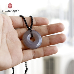 Mặt dây chuyền đồng điếu mã não xám