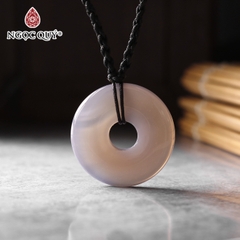 Mặt dây chuyền đồng điếu mã não xám