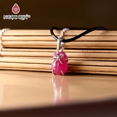 Mặt dây chuyền túi tiền Ruby bọc bạc