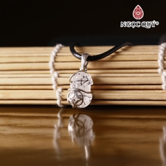 Mặt dây chuyền tỳ hưu tóc đen bọc bạc