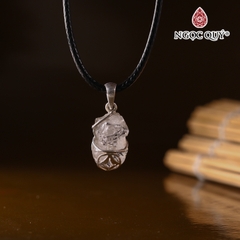 Mặt dây chuyền tỳ hưu tóc đen bọc bạc