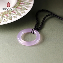Dây chuyền hình tròn chalcedony tím