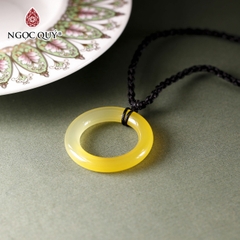 Dây chuyền hình tròn chalcedony vàng