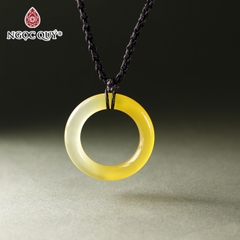 Dây chuyền hình tròn chalcedony vàng