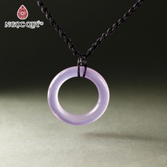 Dây chuyền hình tròn chalcedony tím