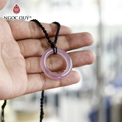 Dây chuyền hình tròn chalcedony tím