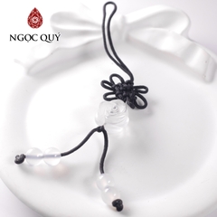 Móc khóa hình hoa mẫu đơn đá thiên nhiên