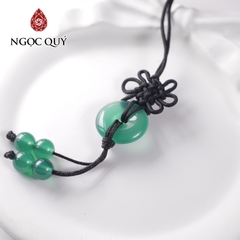 Móc khóa đồng điếu đá thiên nhiên