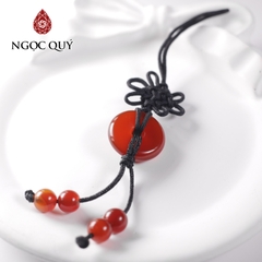 Móc khóa đồng điếu đá thiên nhiên