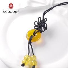 Móc khóa đồng điếu đá thiên nhiên