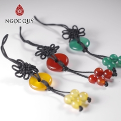 Móc khóa đồng điếu đá thiên nhiên