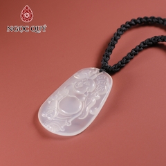 Mặt dây chuyền Phật Di Lặc mã não trắng