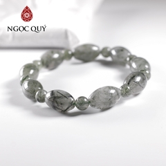 Vòng tay lu thống đá thạch anh tóc xanh 10x14mm