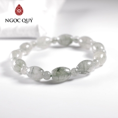 Vòng tay lu thống đá thạch anh tóc xanh 10x14mm