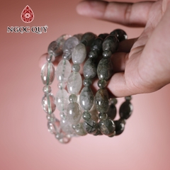Vòng tay lu thống đá thạch anh tóc xanh 10x14mm