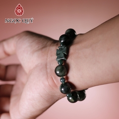 Vòng mân côi đá chalcedony hạt 12mm