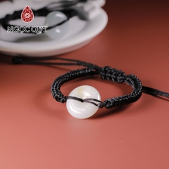 Vòng thắt dây đồng điếu cẩm thạch A - Đồng điếu phí thúy type A chấp nếp mịn 18mm
