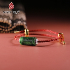 Vòng tay dây thép lu thống đá cẩm thạch sơn thủy 9x18mm