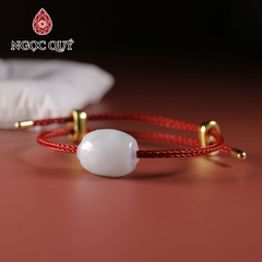 Vòng tay dây thép lu thống đá cẩm thạch 12x14mm